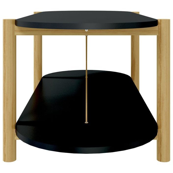 Table basse Noir 110x48x40 cm Bois d'ingénierie - Photo n°6