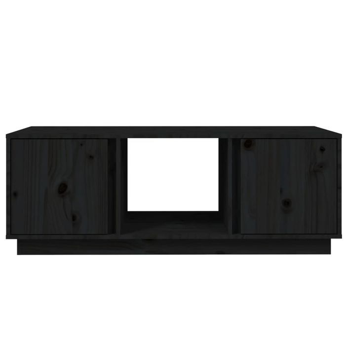 Table basse Noir 110x50x40 cm Bois massif de pin - Photo n°5