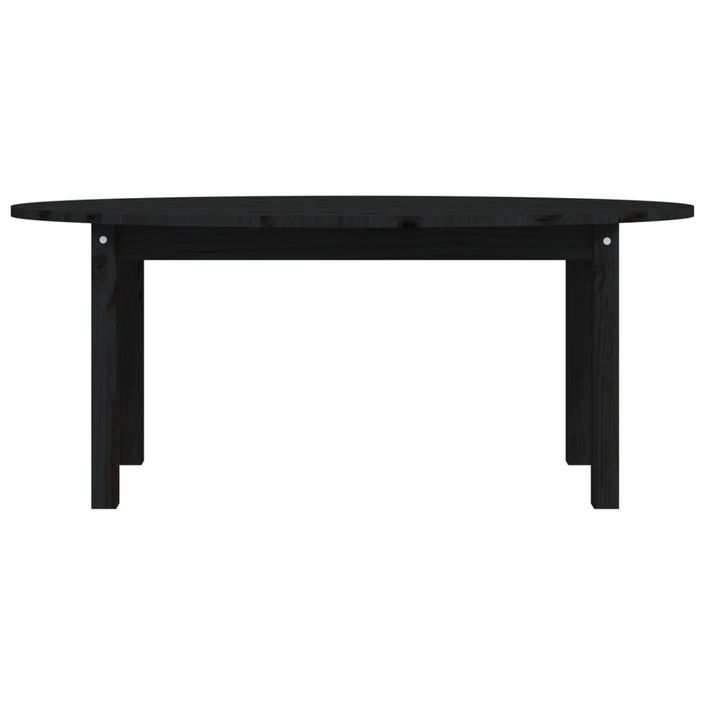 Table basse Noir 110x55x45 cm Bois massif de pin - Photo n°5