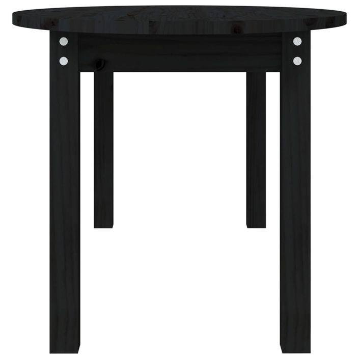 Table basse Noir 110x55x45 cm Bois massif de pin - Photo n°7