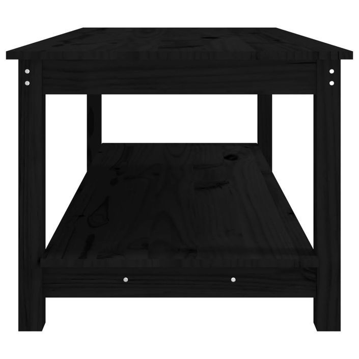 Table basse Noir 110x55x45 cm Bois massif de pin - Photo n°6