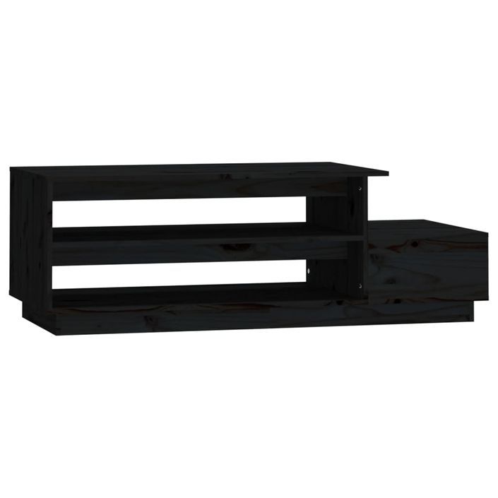 Table basse Noir 120x50x40,5 cm Bois massif de pin - Photo n°2