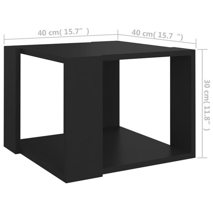 Table basse Noir 40x40x30 cm - Photo n°5