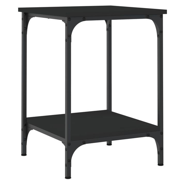 Table basse noir 40x40x55 cm bois d'ingénierie - Photo n°5