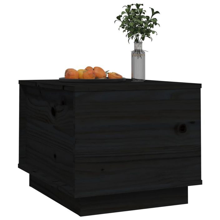 Table basse Noir 40x50x35 cm Bois massif de pin - Photo n°4