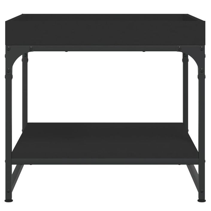 Table basse noir 49,5x49,5x45 cm bois d'ingénierie - Photo n°4
