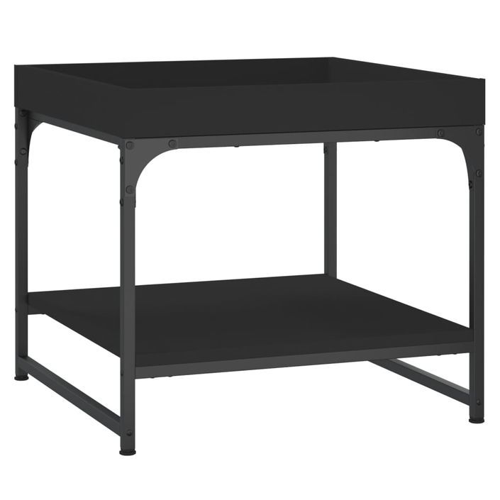 Table basse noir 49,5x49,5x45 cm bois d'ingénierie - Photo n°6