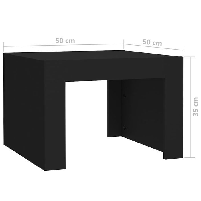 Table basse Noir 50x50x35 cm - Photo n°7