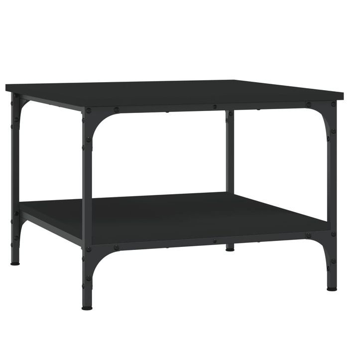 Table basse Noir 55x55x40 cm bois d'ingénierie - Photo n°2