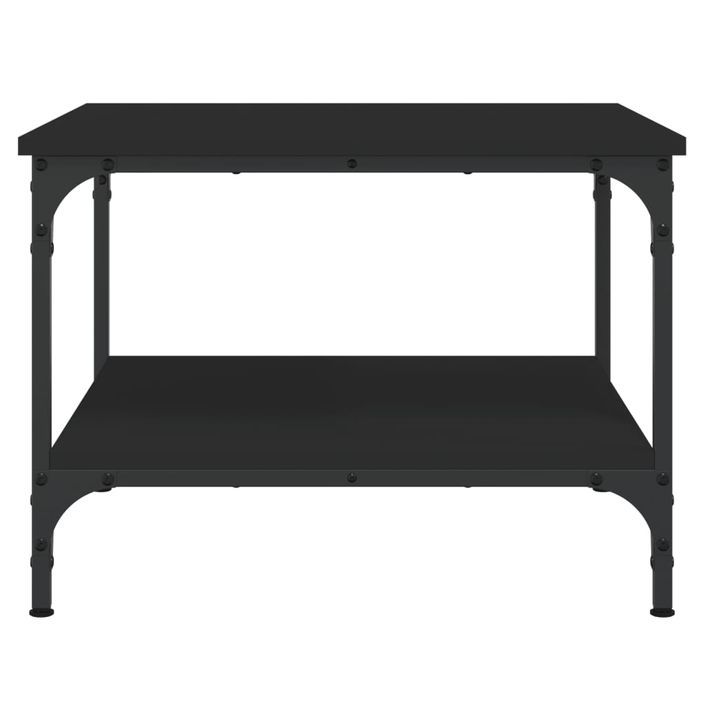 Table basse Noir 55x55x40 cm bois d'ingénierie - Photo n°4