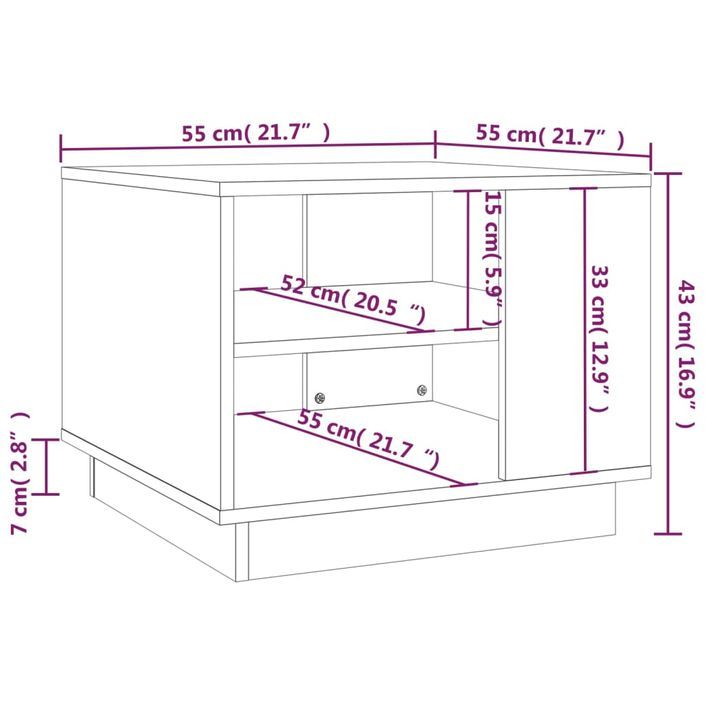 Table basse Noir 55x55x43 cm - Photo n°7