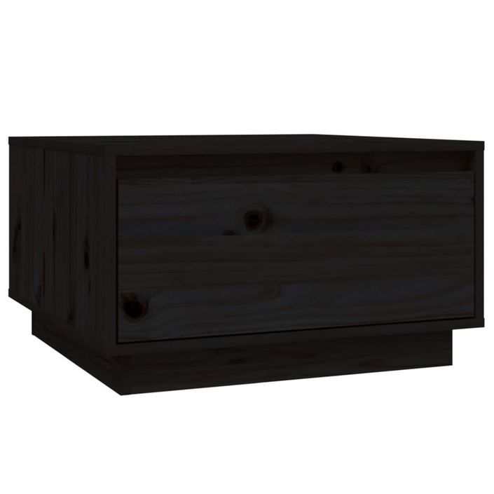 Table basse Noir 55x56x32 cm Bois massif de pin - Photo n°2