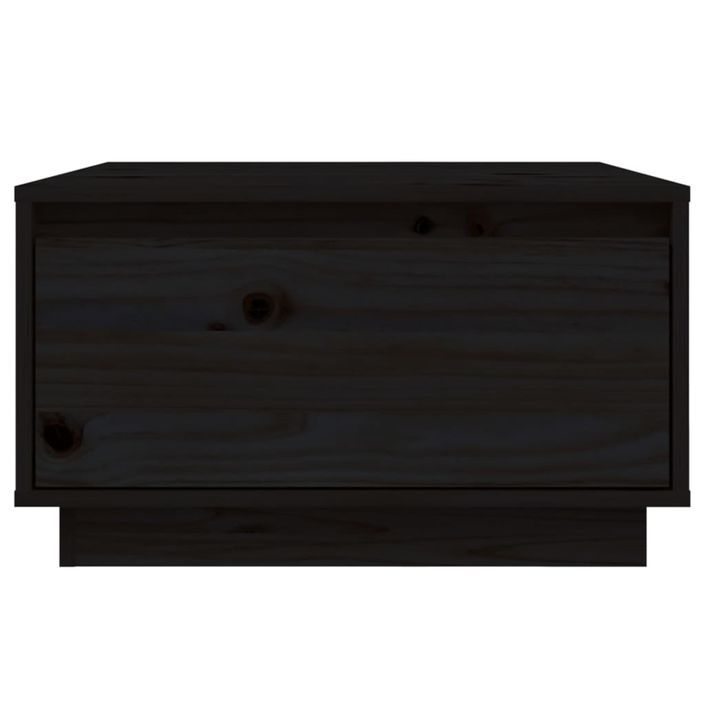 Table basse Noir 55x56x32 cm Bois massif de pin - Photo n°3