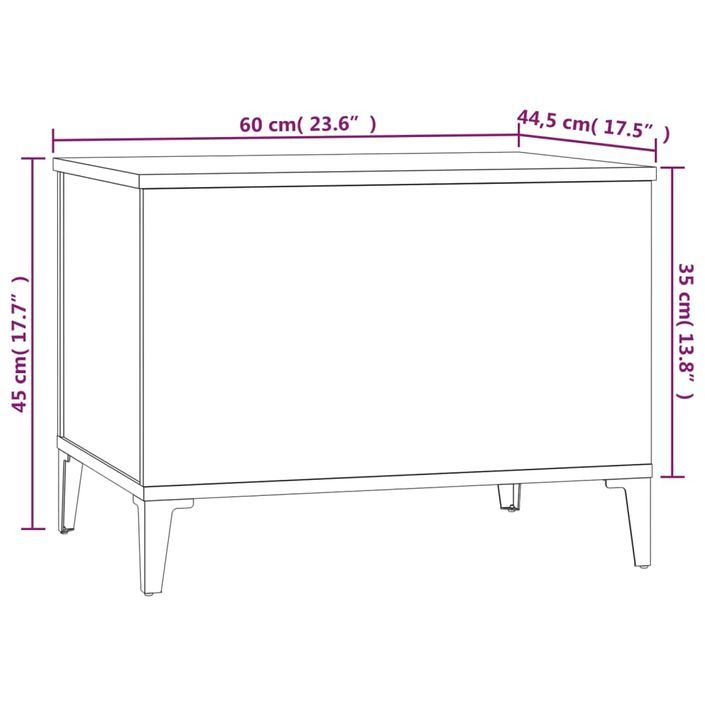 Table basse Noir 60x44,5x45 cm Bois d'ingénierie - Photo n°10