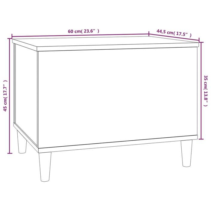 Table basse Noir 60x44,5x45 cm Bois d'ingénierie - Photo n°10