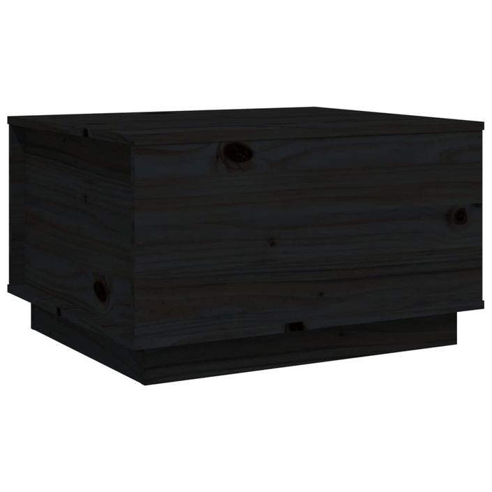 Table basse Noir 60x50x35 cm Bois massif de pin - Photo n°2