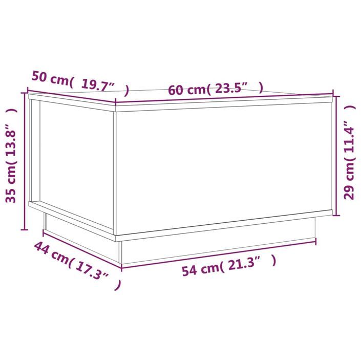 Table basse Noir 60x50x35 cm Bois massif de pin - Photo n°10