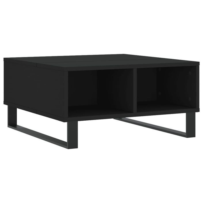 Table basse Noir 60x60x30 cm Bois d'ingénierie - Photo n°6