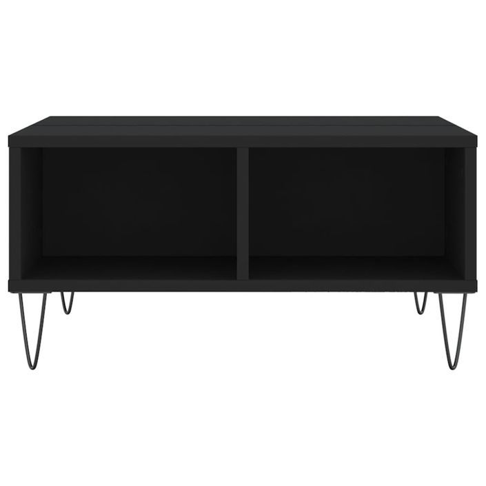 Table basse noir 60x60x30 cm bois d'ingénierie - Photo n°4