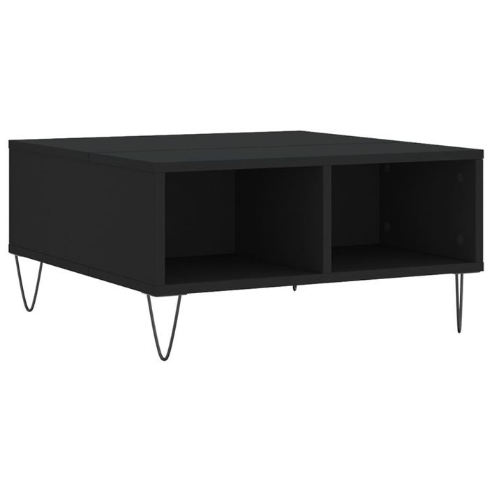 Table basse noir 60x60x30 cm bois d'ingénierie - Photo n°6