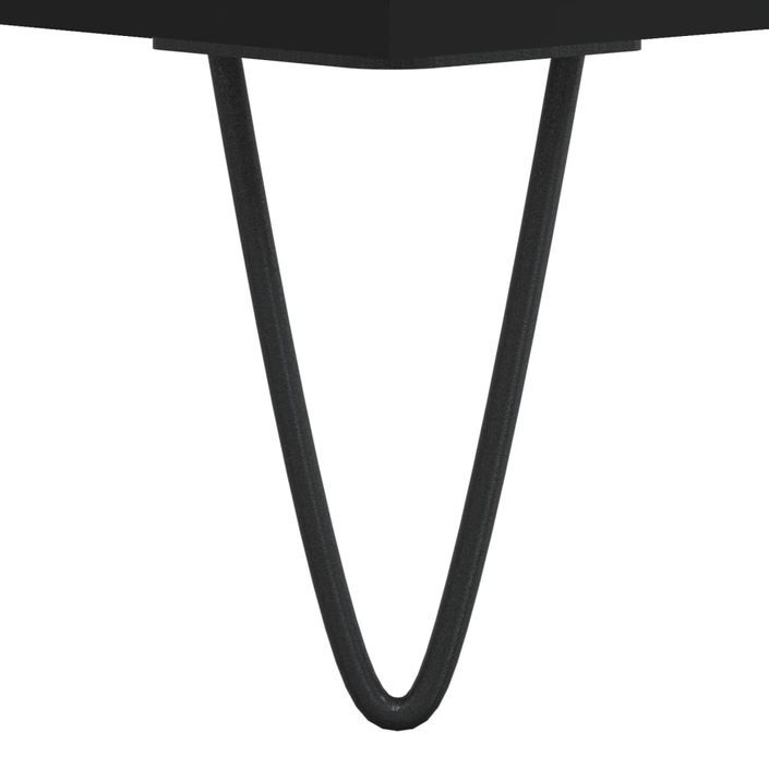 Table basse noir 60x60x30 cm bois d'ingénierie - Photo n°7