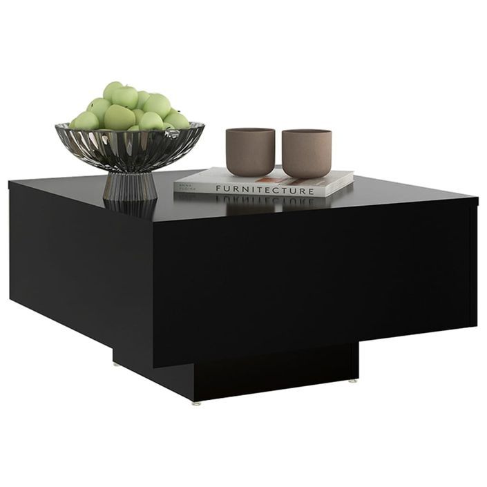 Table basse Noir 60x60x31,5 cm - Photo n°1