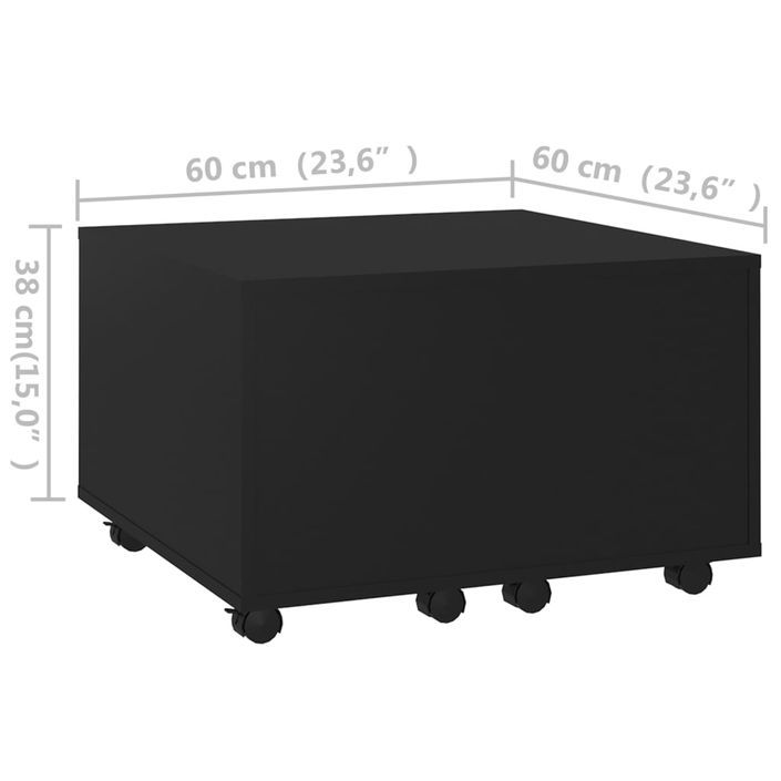 Table basse Noir 60x60x38 cm - Photo n°8