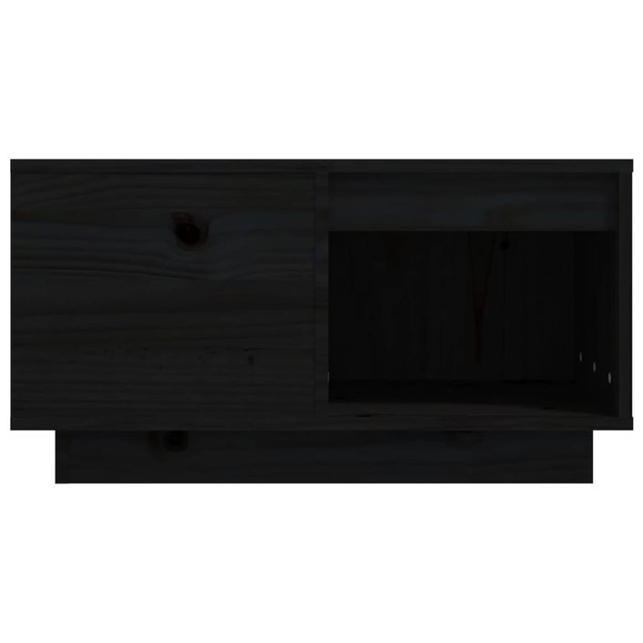 Table basse Noir 60x61x32,5 cm Bois massif de pin - Photo n°5