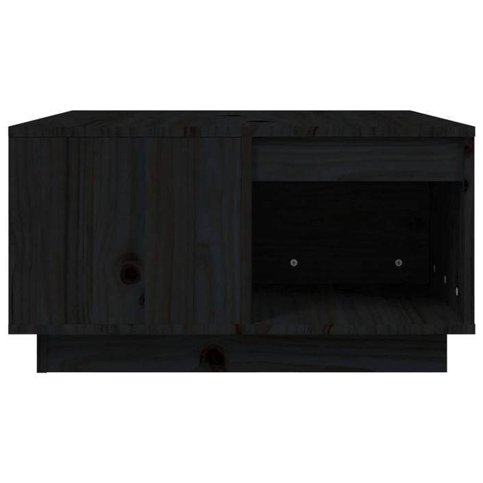 Table basse Noir 60x61x32,5 cm Bois massif de pin - Photo n°6