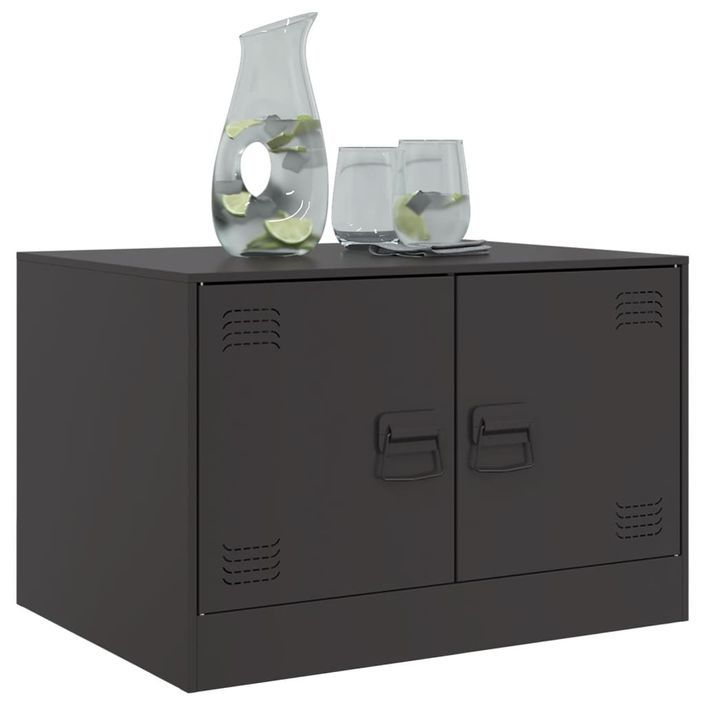 Table basse noir 67x50x44 cm acier - Photo n°4