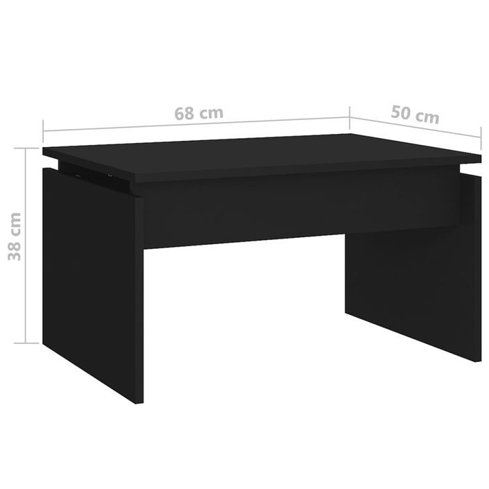 Table basse Noir 68x50x38 cm - Photo n°7