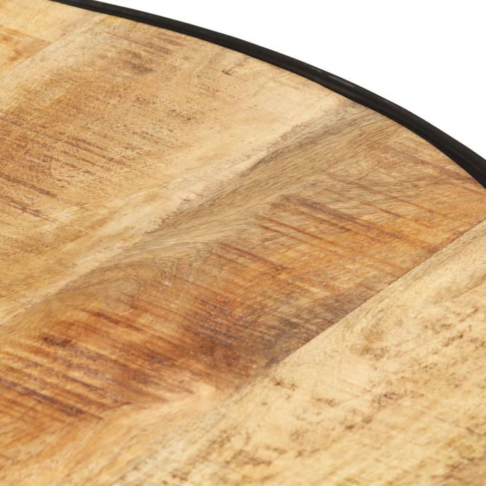 Table basse Noir 68x68x36 cm Bois massif de manguier brut - Photo n°5