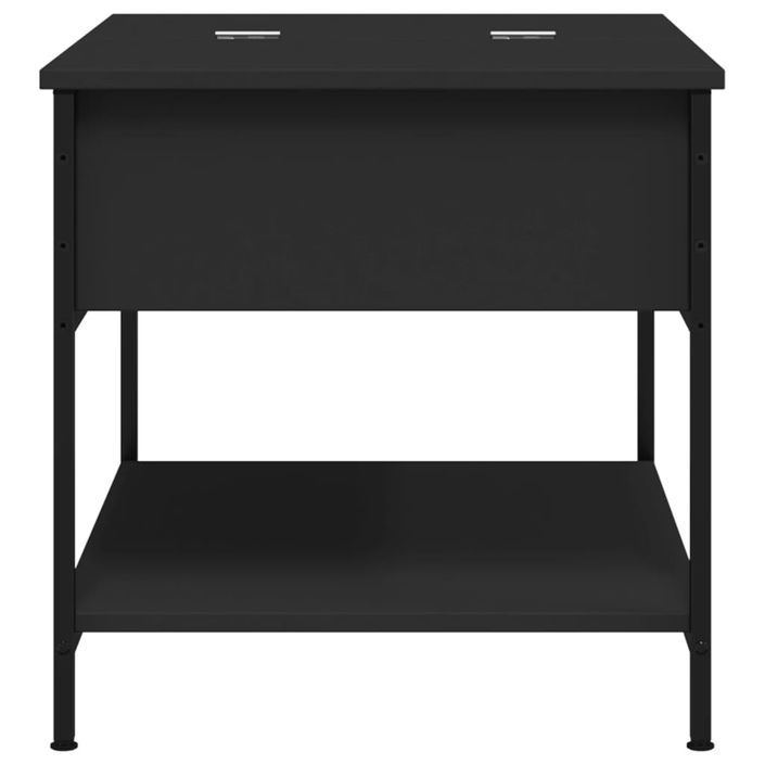 Table basse noir 70x50x50 cm bois d'ingénierie et métal - Photo n°6