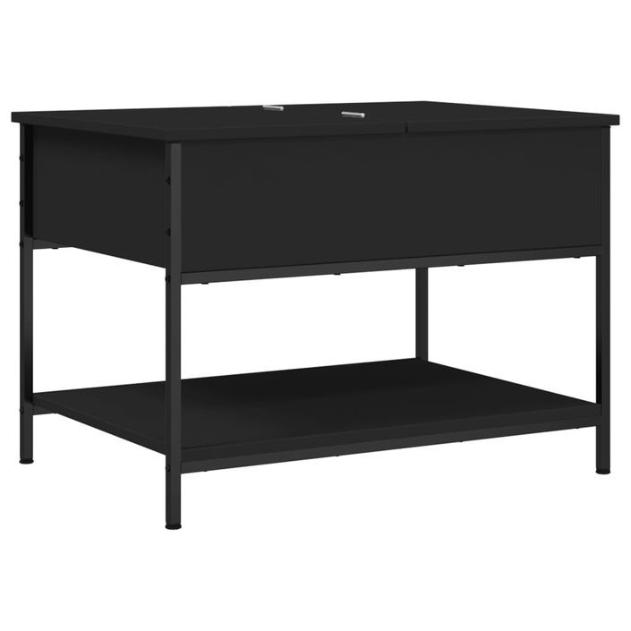 Table basse noir 70x50x50 cm bois d'ingénierie et métal - Photo n°7