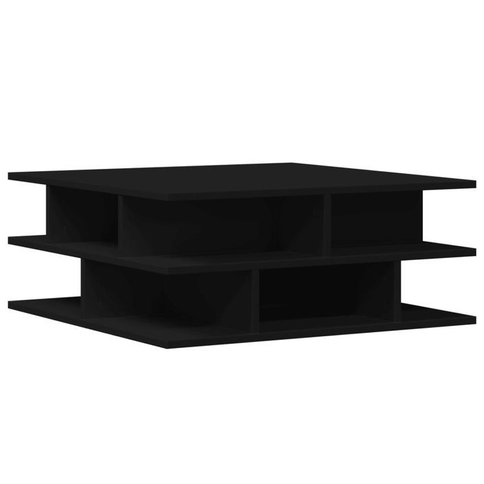 Table basse noir 70x70x29 cm bois d'ingénierie - Photo n°7