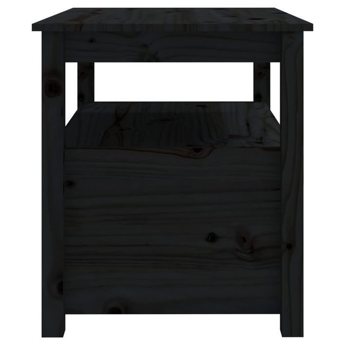 Table basse Noir 71x49x55 cm Bois massif de pin - Photo n°9