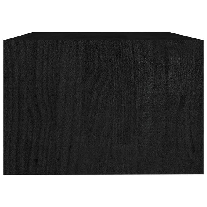 Table basse Noir 75x50x33,5 cm Bois de pin massif Bika - Photo n°4