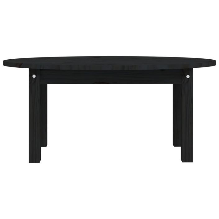 Table basse Noir 80x40x35 cm Bois massif de pin - Photo n°5