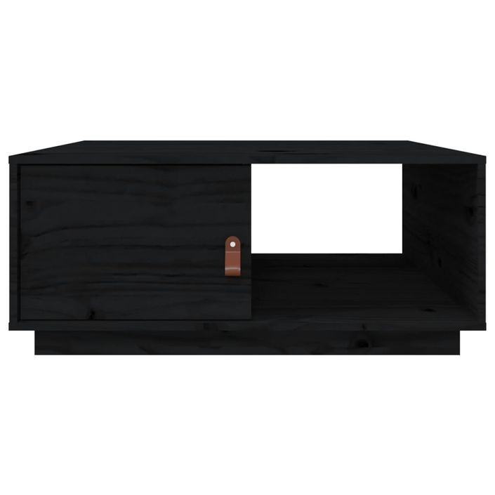 Table basse Noir 80x50x35,5 cm Bois massif de pin - Photo n°6