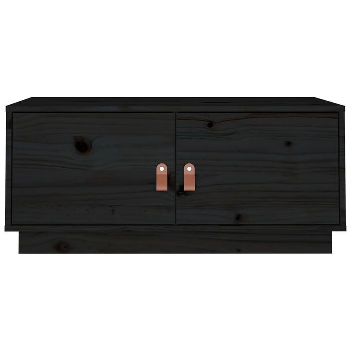 Table basse Noir 80x50x35 cm Bois massif de pin - Photo n°7