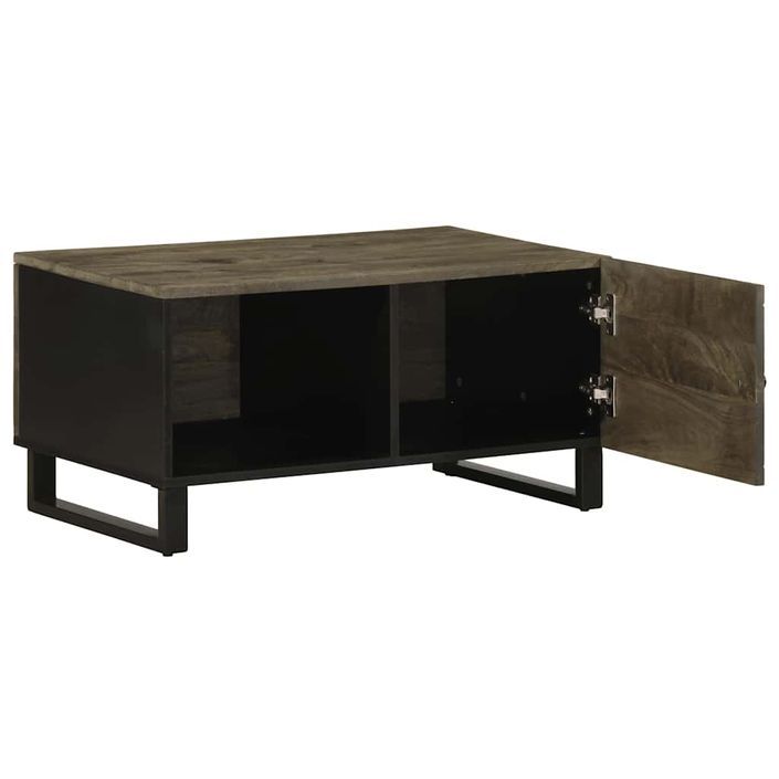 Table basse noir 80x50x40 cm bois massif de manguier - Photo n°2