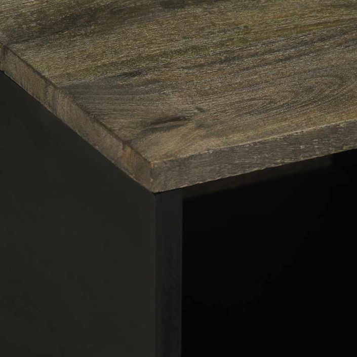 Table basse noir 80x50x40 cm bois massif de manguier - Photo n°7