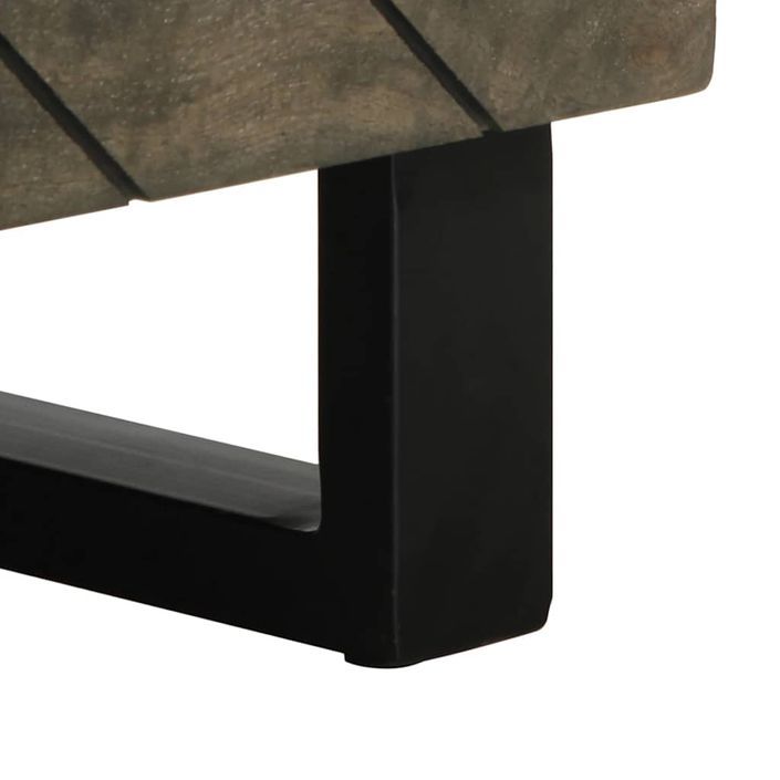 Table basse noir 80x50x40 cm bois massif de manguier - Photo n°9