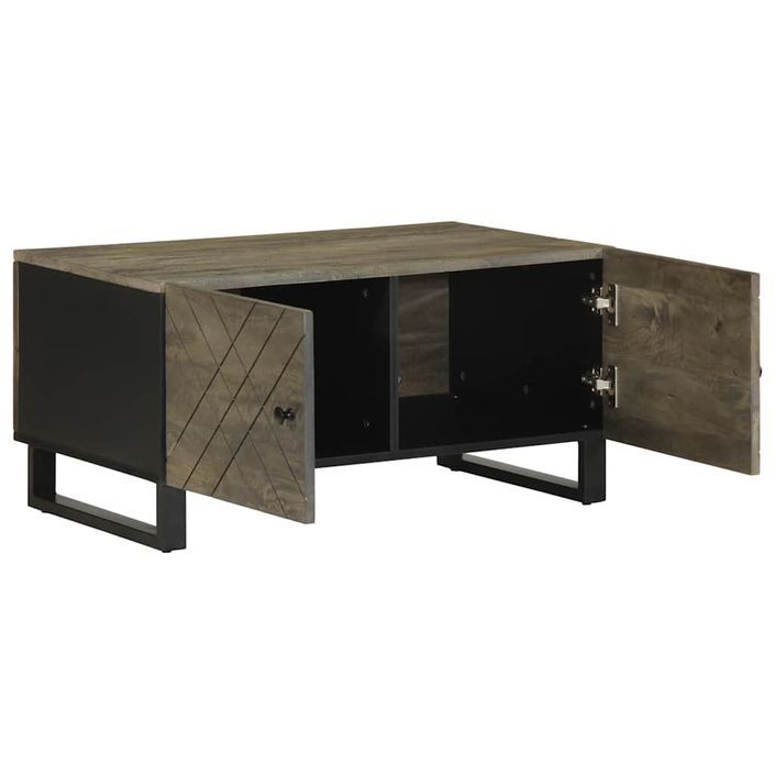 Table basse noir 80x50x40 cm bois massif de manguier - Photo n°2