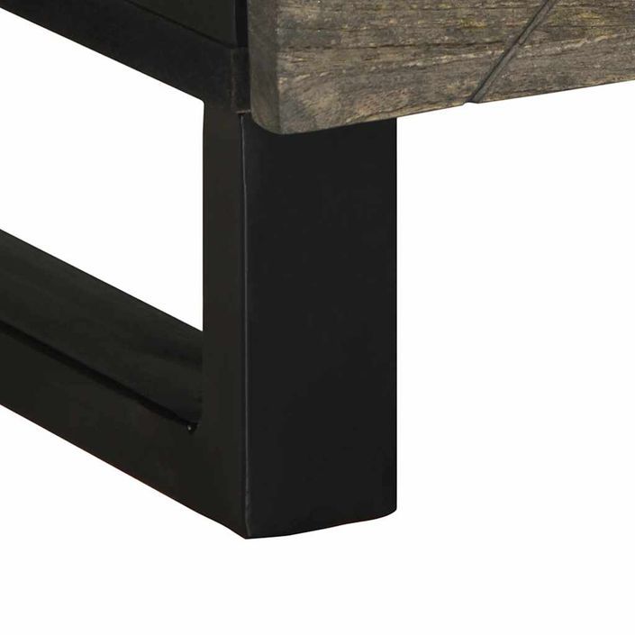 Table basse noir 80x50x40 cm bois massif de manguier - Photo n°8