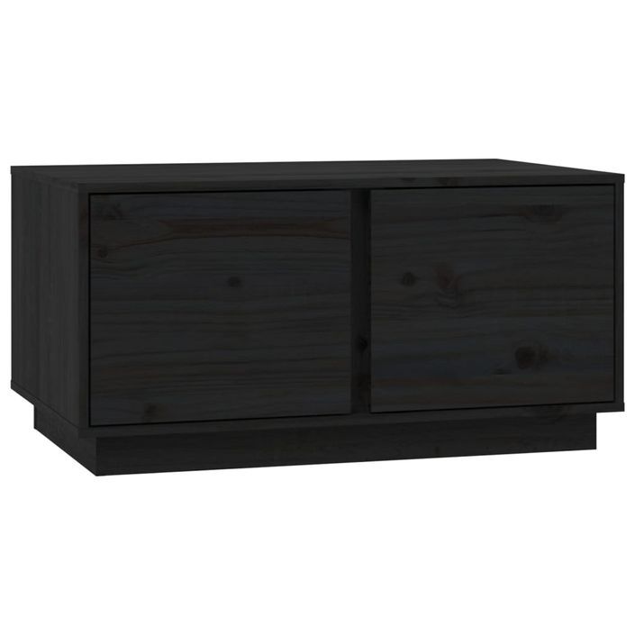 Table basse Noir 80x50x40 cm Bois massif de pin - Photo n°2