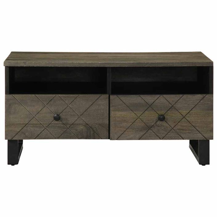 Table basse noir 80x54x40 cm bois massif de manguier - Photo n°3