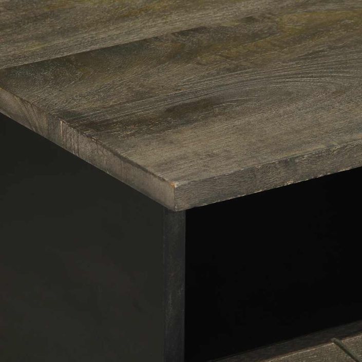 Table basse noir 80x54x40 cm bois massif de manguier - Photo n°6