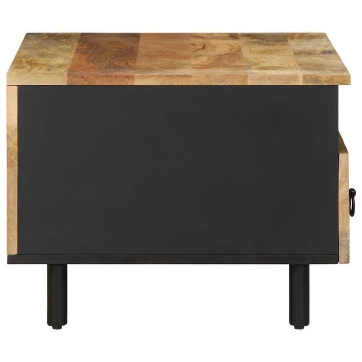 Table basse noir 80x54x40 cm bois massif de manguier brut - Photo n°4