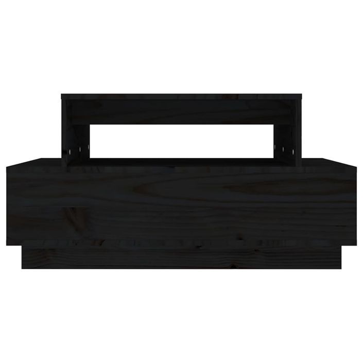 Table basse Noir 80x55x40,5 cm Bois massif de pin - Photo n°5